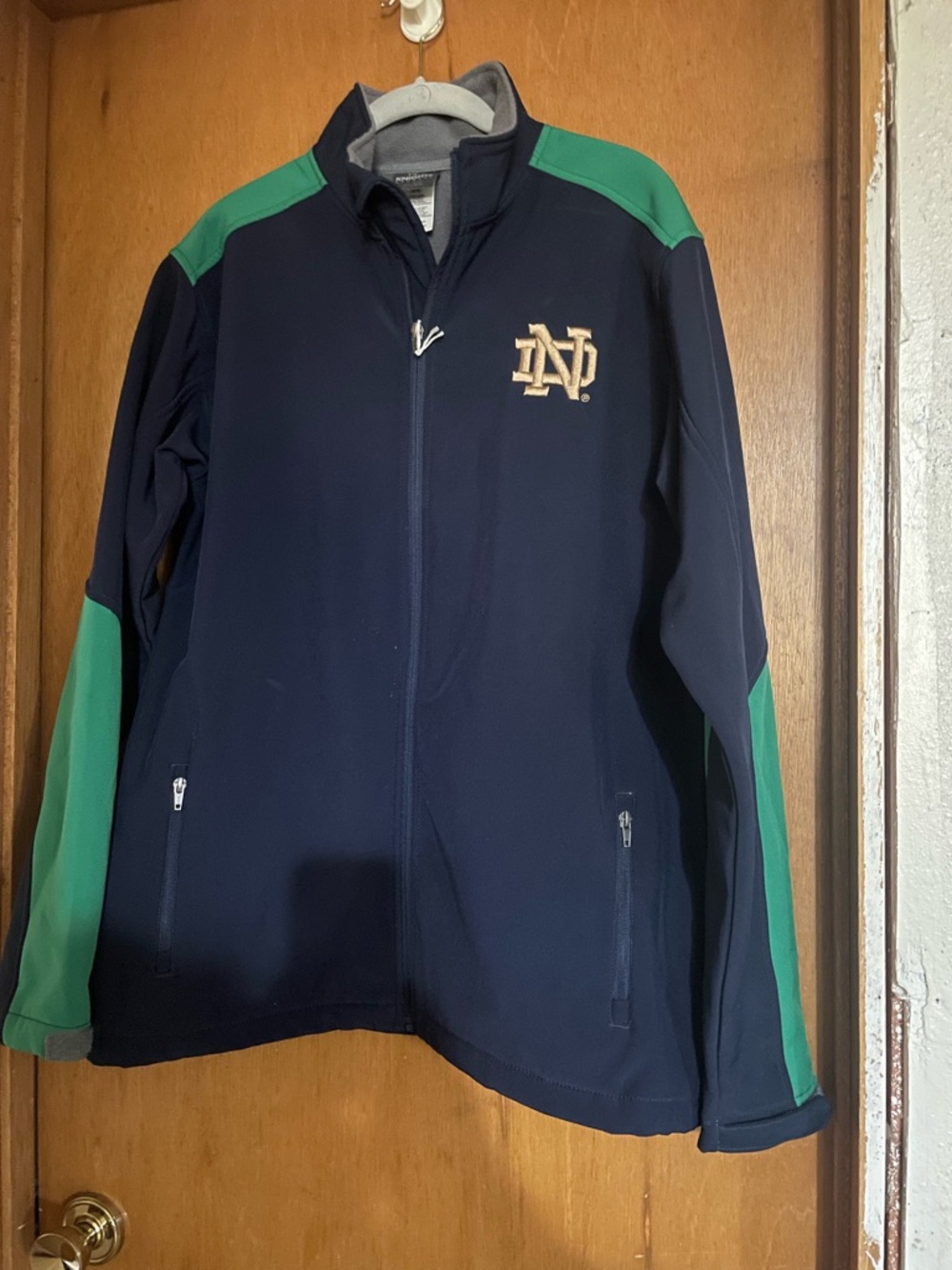 Notre Dame Navy & Green Full-Zip Jacket